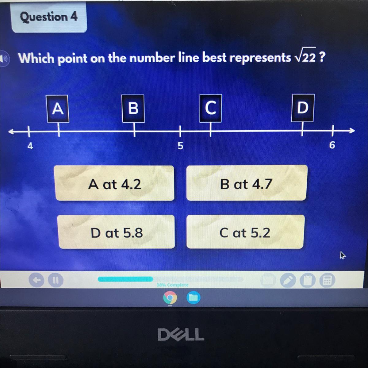 PLEASEEEEE HELPPPPP NOWWEEEE Which point on the number line best represents V22 