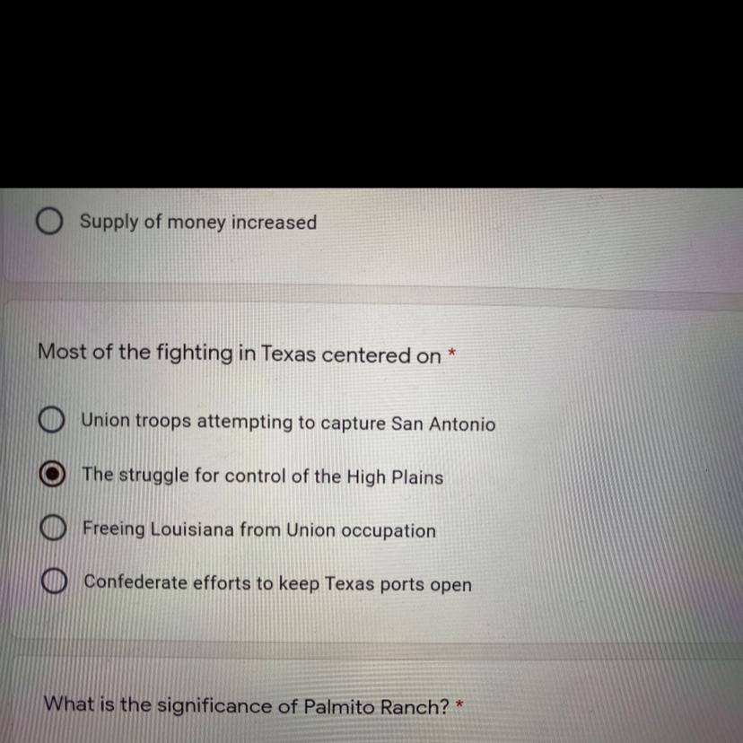 *Most Of The Fighting In Texas Centered OnA. Union Troops Attempting To Capture San Antonio .B. The Struggle