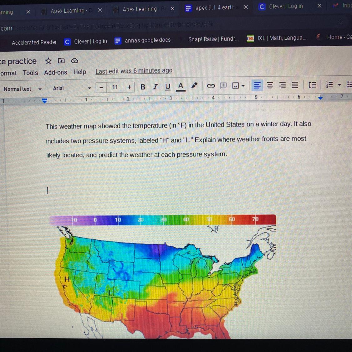 This Weather Map Showed The Temperature (in F) In The United States On A Winter Day. It Alsoincludes