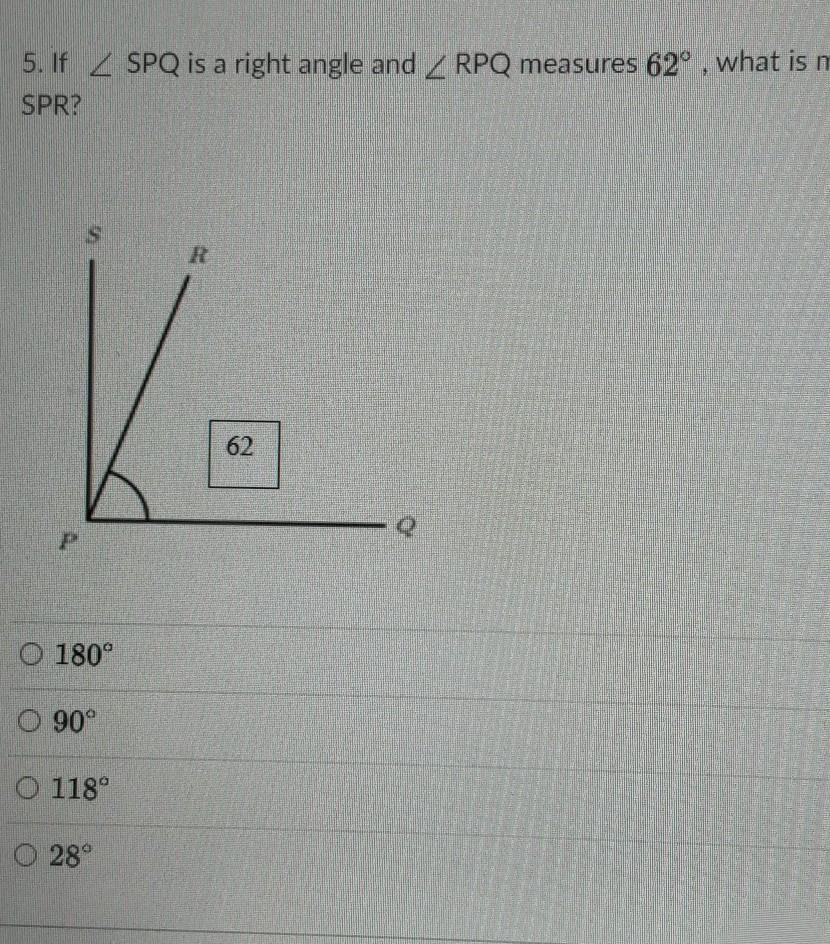 If &lt; SPQ is a right angle and 