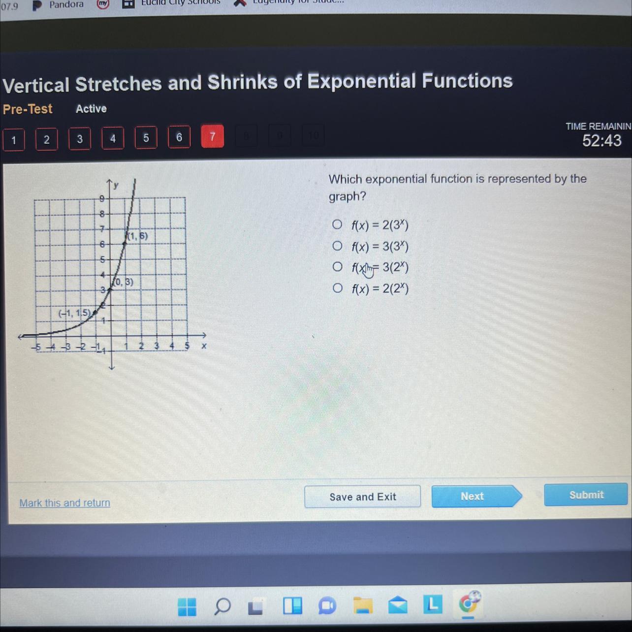 Which Exponential Function Is Represented By The Graph