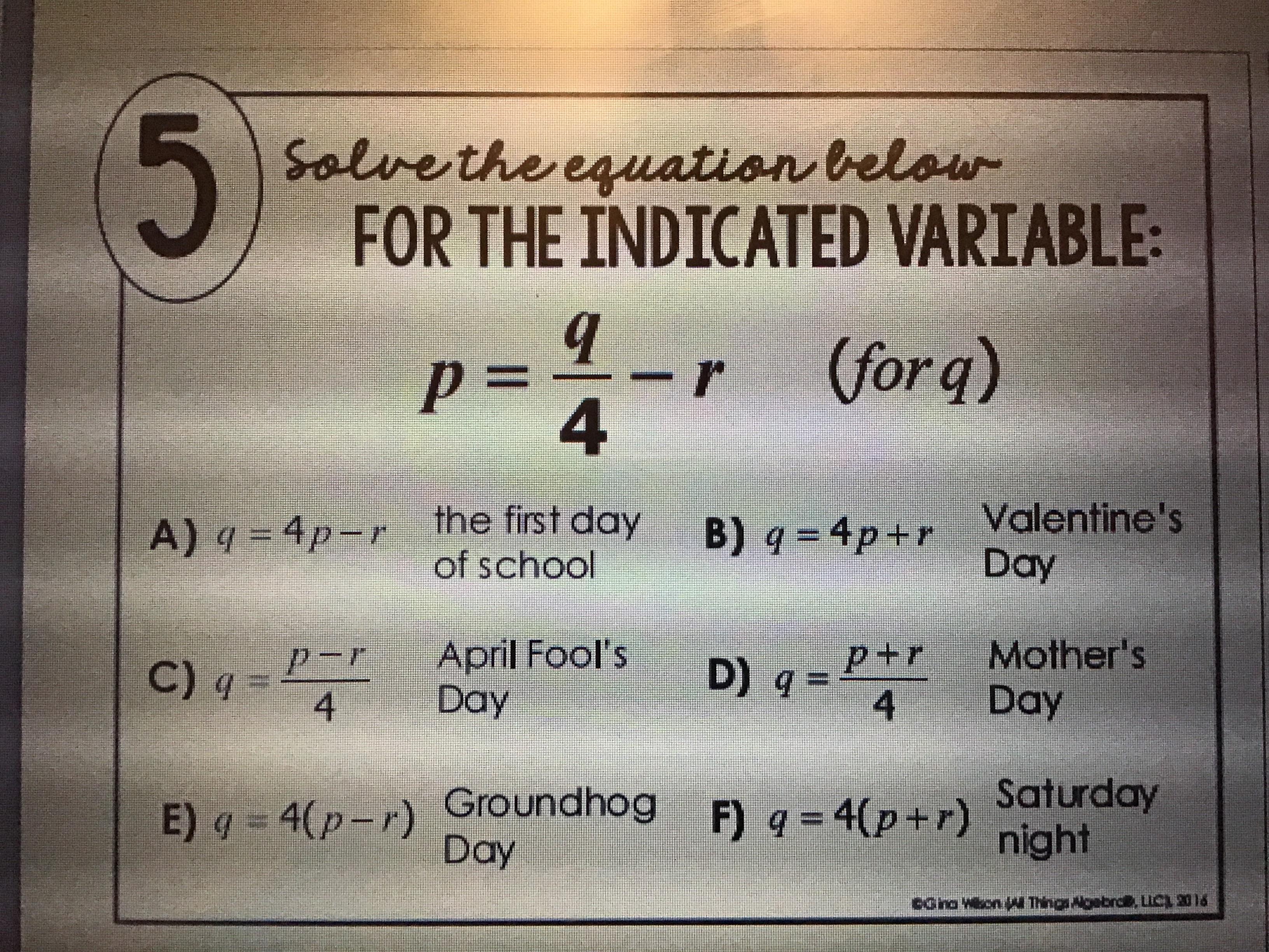 5. SOLVE THIS EQUATION BELOW