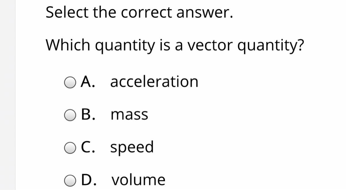 which quantity is a vector quantity?