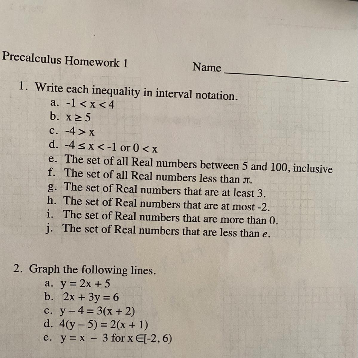Hi, i need help with question 1 of my Precalculus homework.