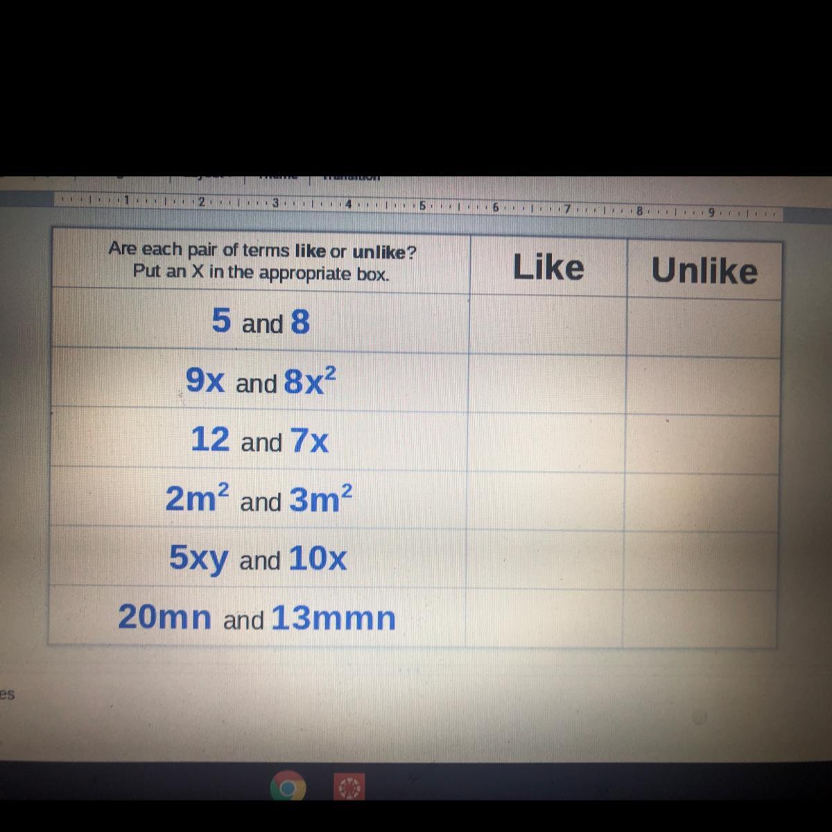 Please tell me if these questions are like or unlike!! (Math) 