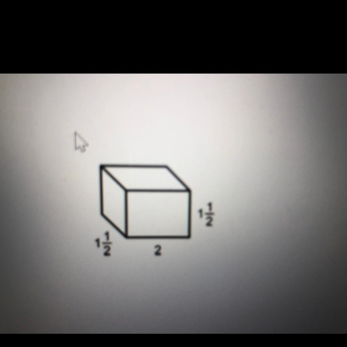 Use the volume formula to find the volume of the prism.A. 5 cubic unitsB. 9 cubic units C. 2 1/4 cubic