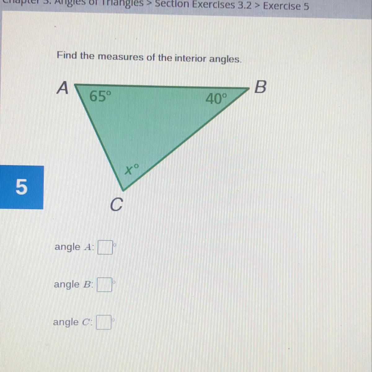 Find the measures of the interior angles