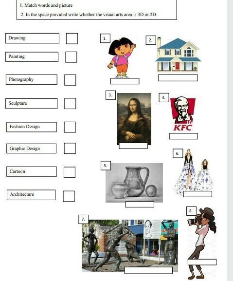 Plssss I Will Give Brainlist 1.match Words And Picture 2.in The Space Provided Write Whether The Visual