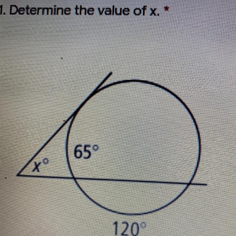 1. Determine the value of x.Please help
