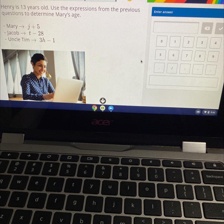 Use the expressions from the previous questions to determine Marys age. 