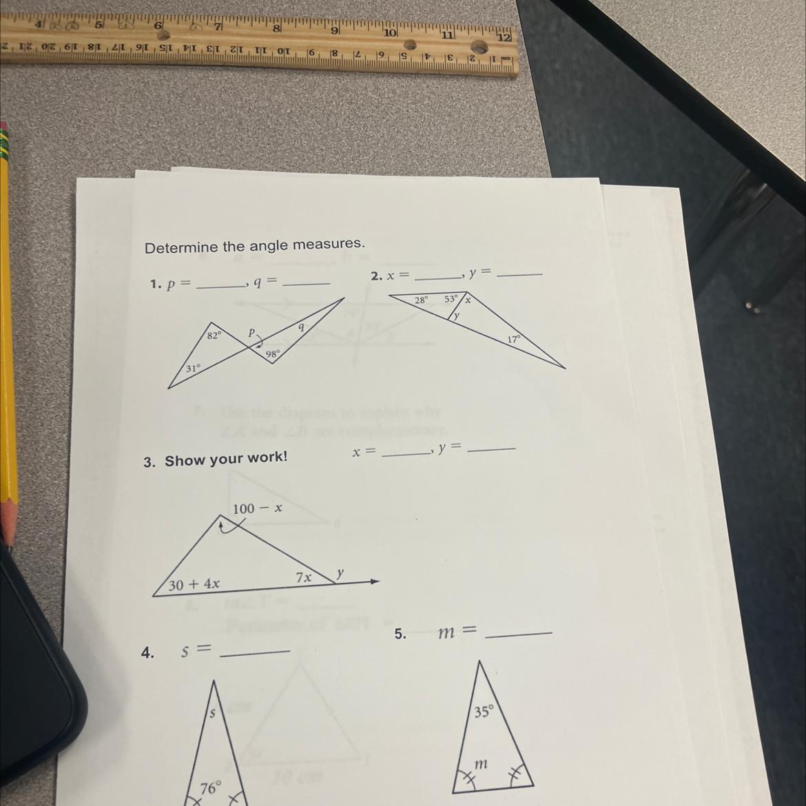 Determine the Angle Measures
