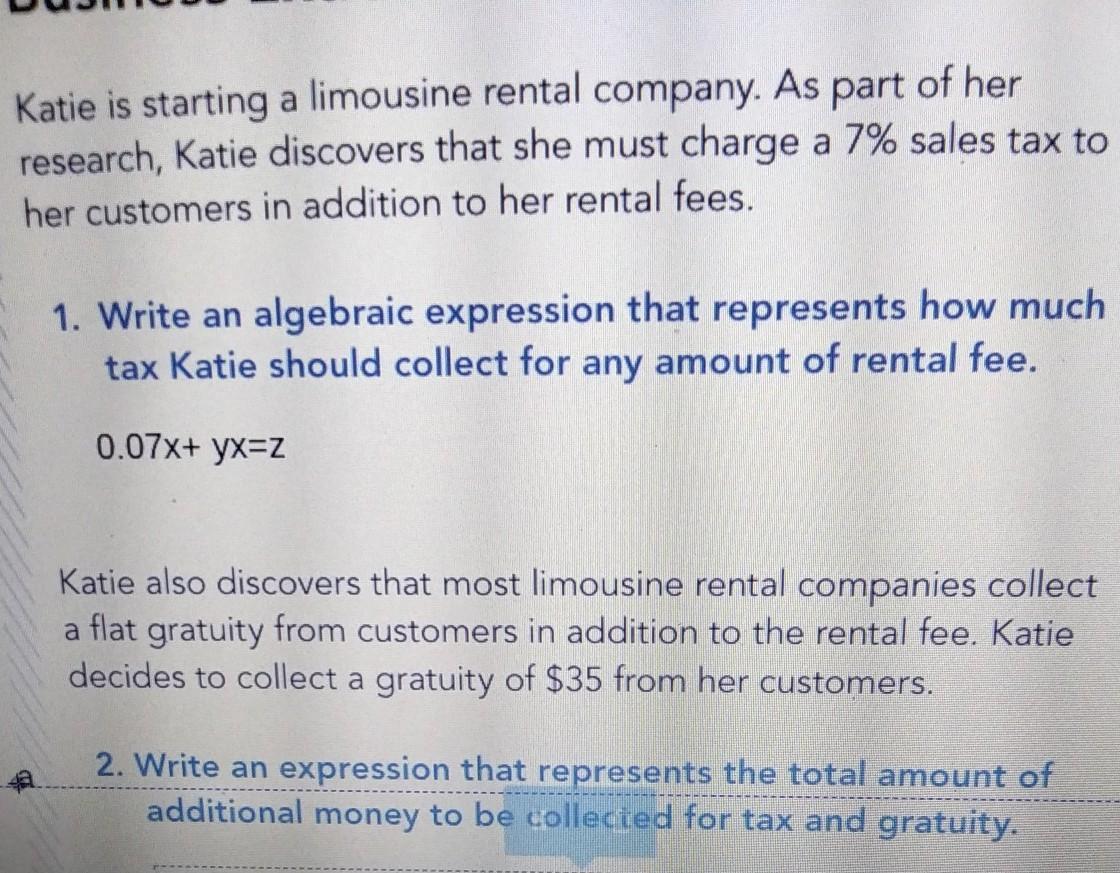 I don't know how to write an expression because now I'm confused about everything
