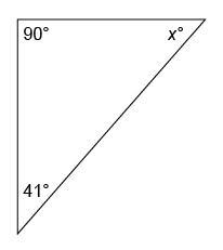 Determine The Value Of X In The Triangle Shown. Answers : 49 229 41 131