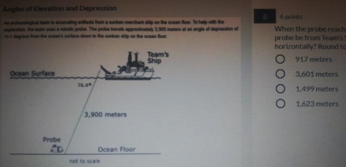 When The Probe Reaches The Ocean For Approximately How Far Would The Pro Be From The Team Ships On The