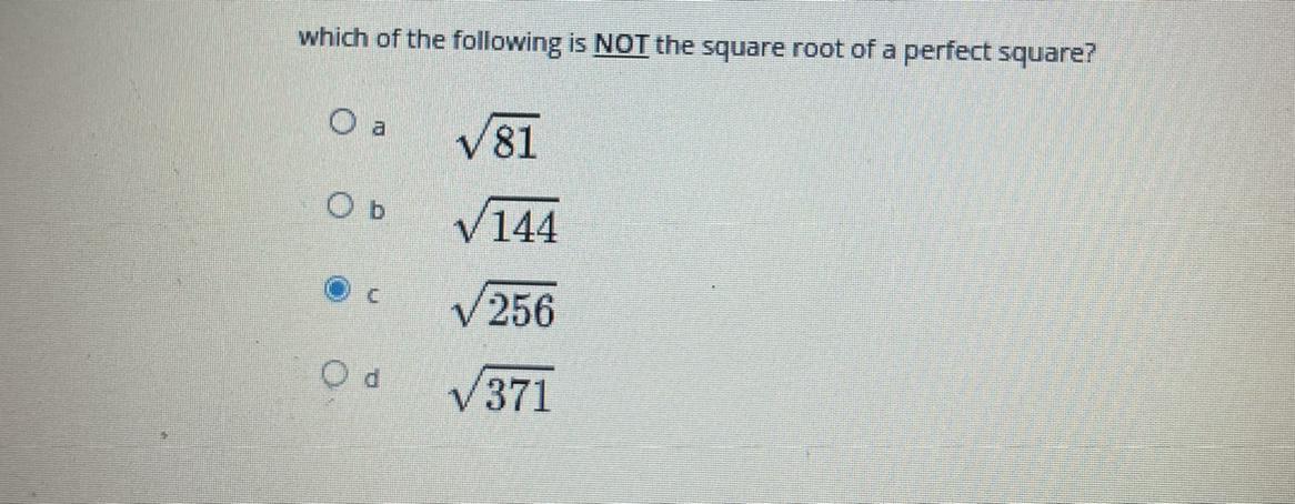 Which Of The Following Is Not The Square Of A Perfect Square 