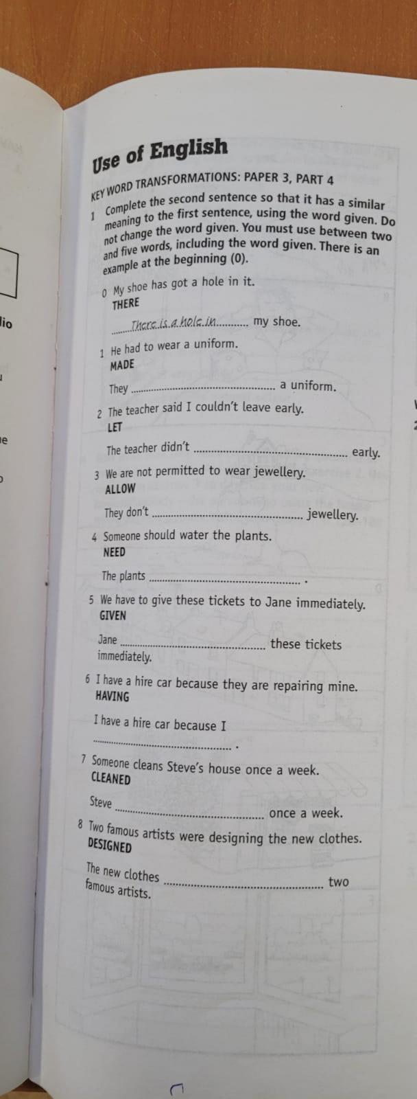 Complete the second sentence so that it has a similar meaning to the first sentence, using the given.