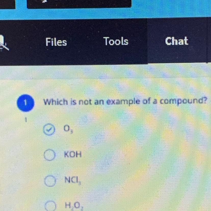 Which is not an example of a compound?Ingnore the top PLEASE HELPP