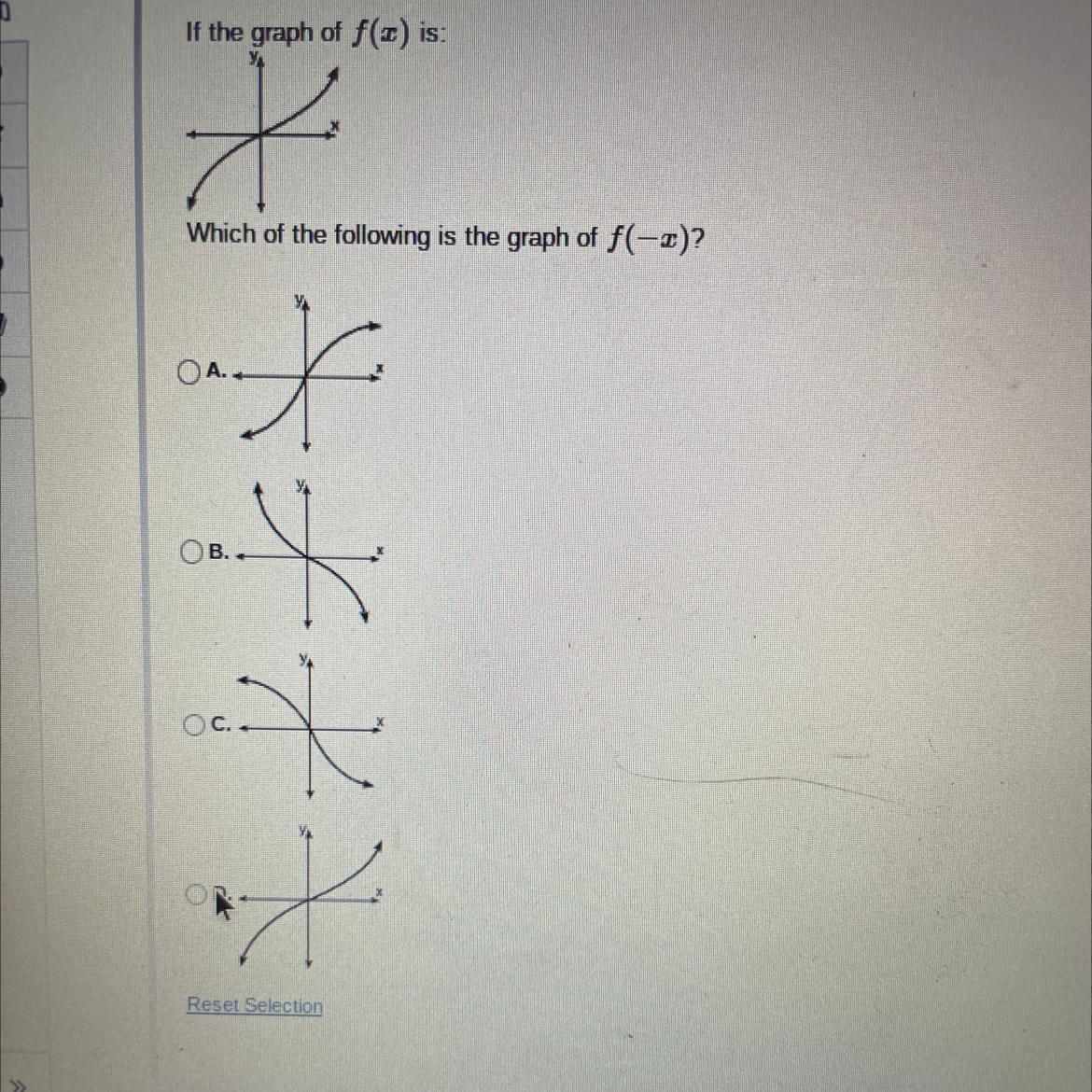 TWhich Of The Following Is The Graph Of F(-*)?X X X X