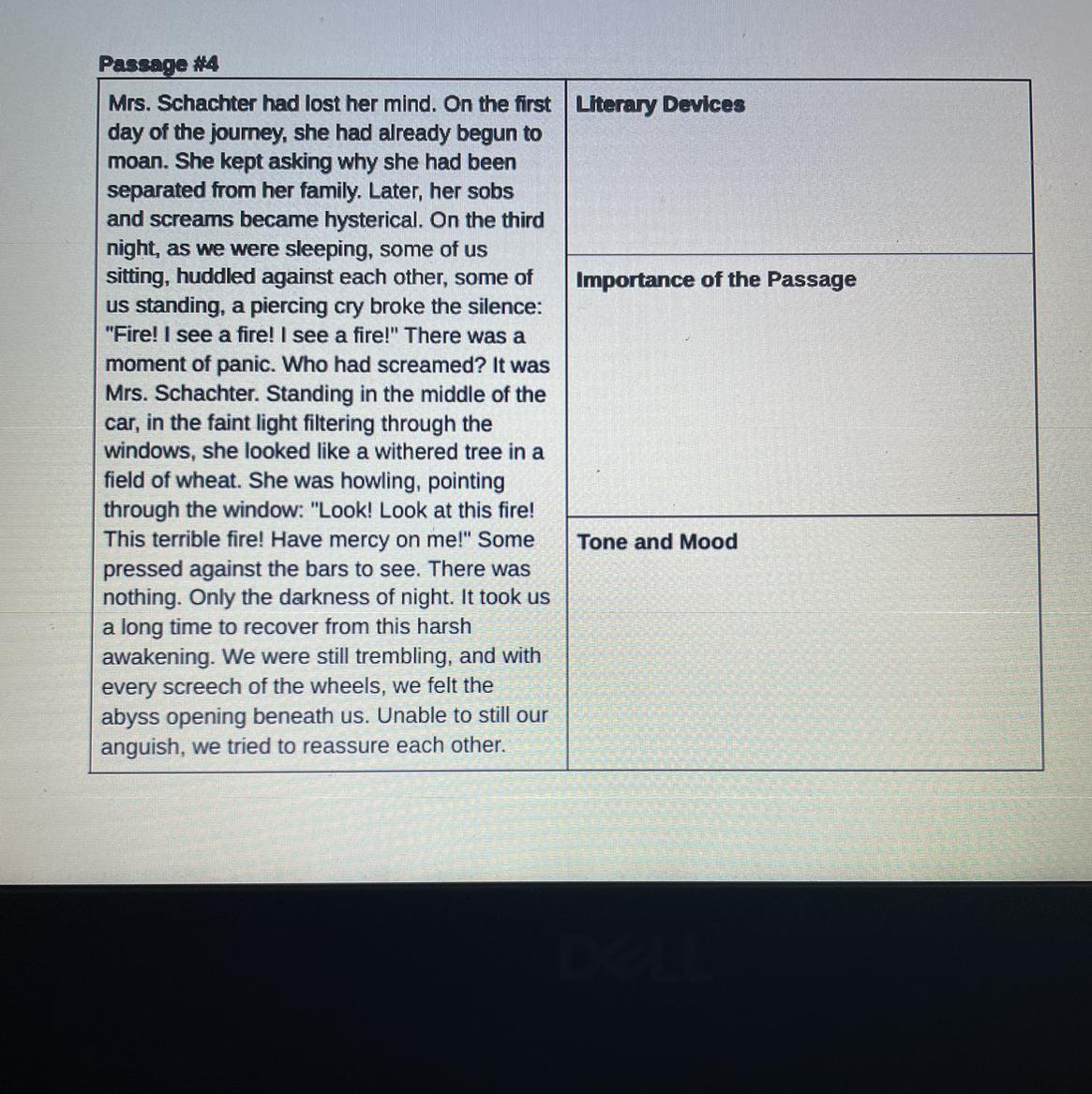 Can someone answer these questions? The book is The night btw