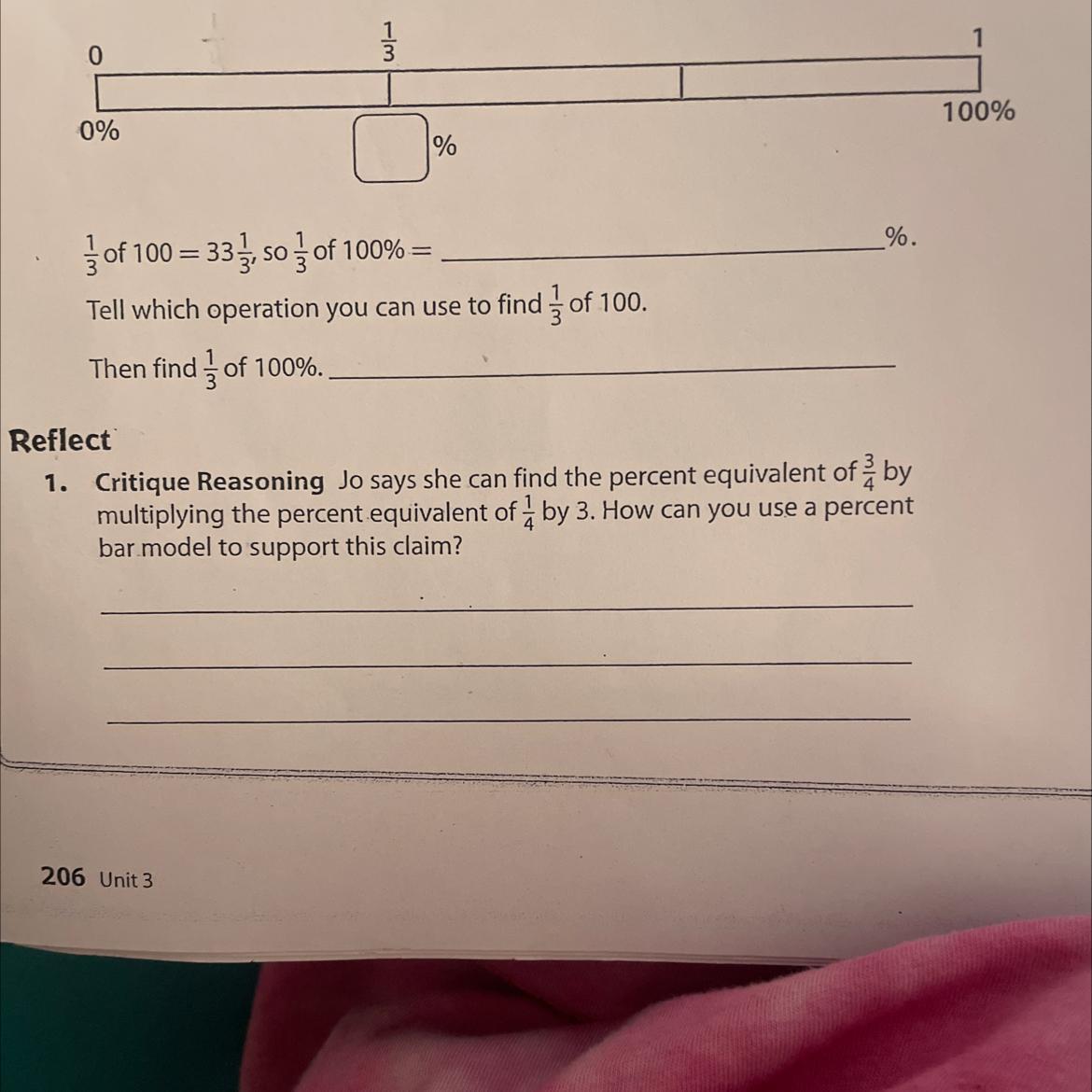 %.=SOof 100 = 33, So Of 100% =Tell Which Operation You Can Use To Find Of 100.Then Find Of 100%.