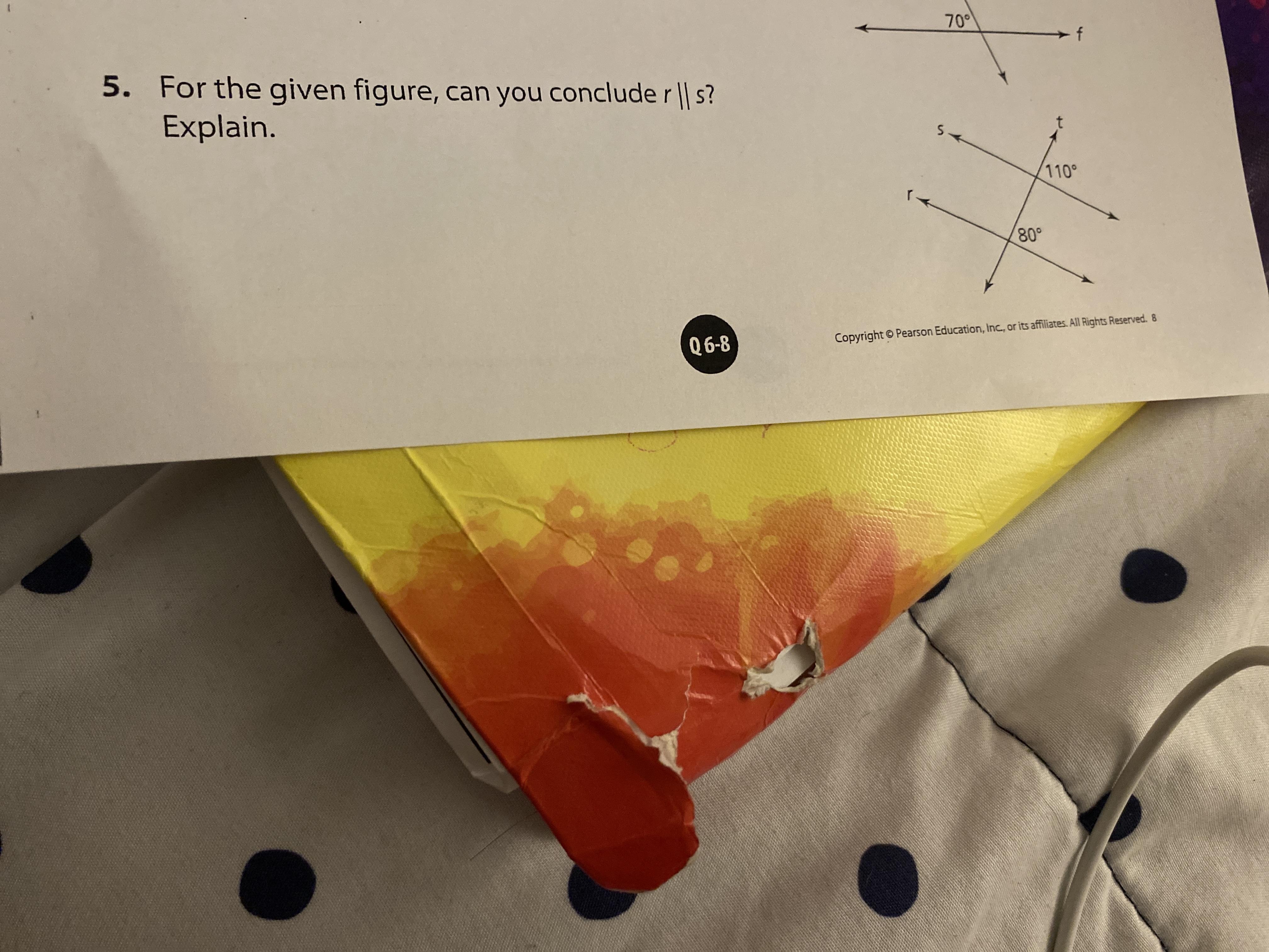 For the given figure, can you conclude r s? Explain?