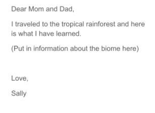 You will need to have a "front" side of the "postcard" representing each biome. Then you will write a