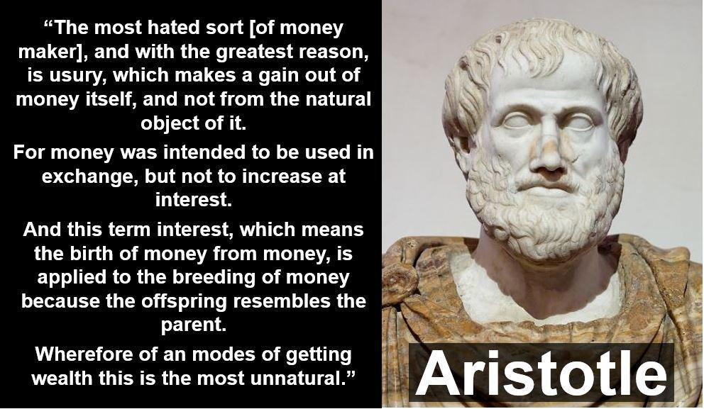Can someone summarize this quote from Aristotle on usury.