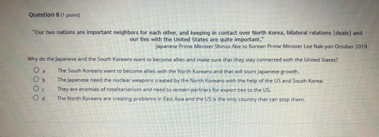 Why did the Japanese and South Koreans want to become allies and make sure that they stay connected with