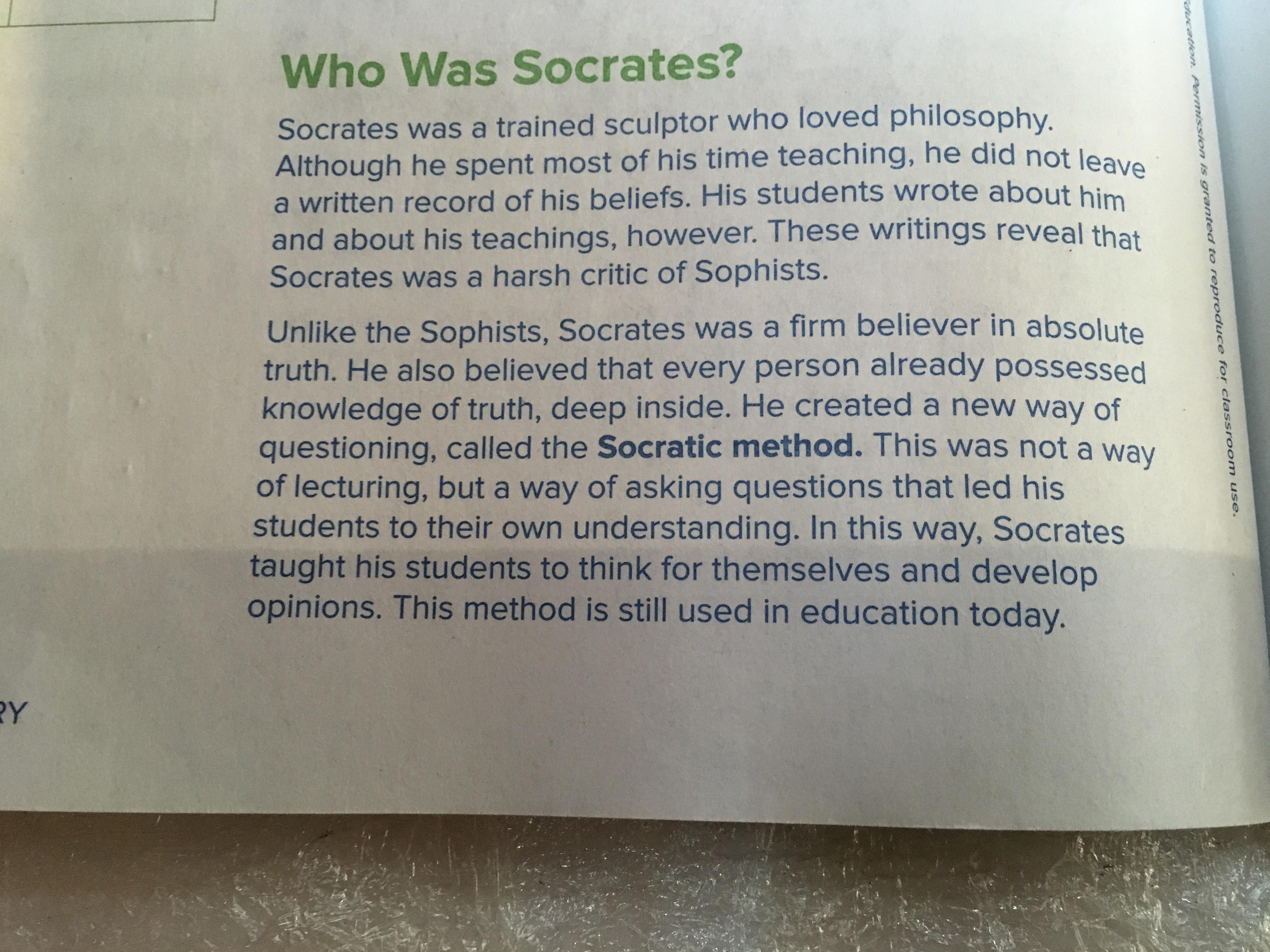 Plsssssssss Help!!!!! Underline the sentence that describes one difference between Socrates and Plato.