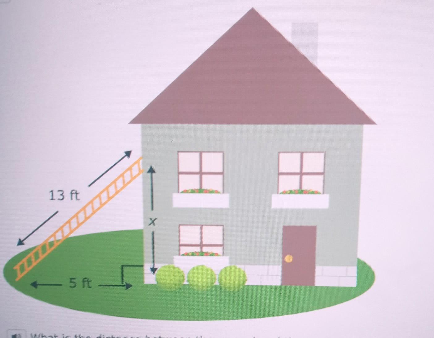 A Ladder Is 13 Feet Long And Leans Up Against He Side Of A House. The House And The Ground Form A Right