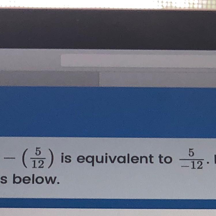 Is -(5/12) equal to 5/-12