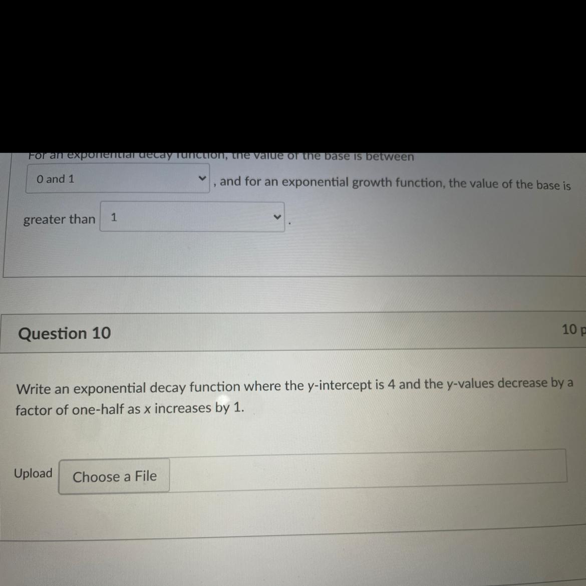 This is non graded algebra 1 I need help on question 10
