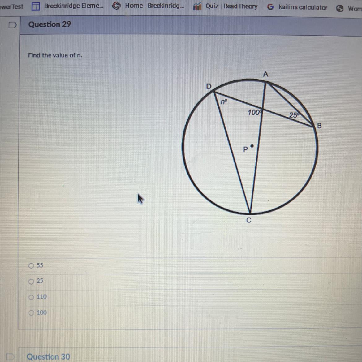 Find the value of n0550 25O 110O 10010025BO