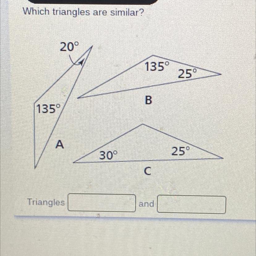 help please !Which triangles are similar?(pls dont answer if you dont have the answer I will report you...)