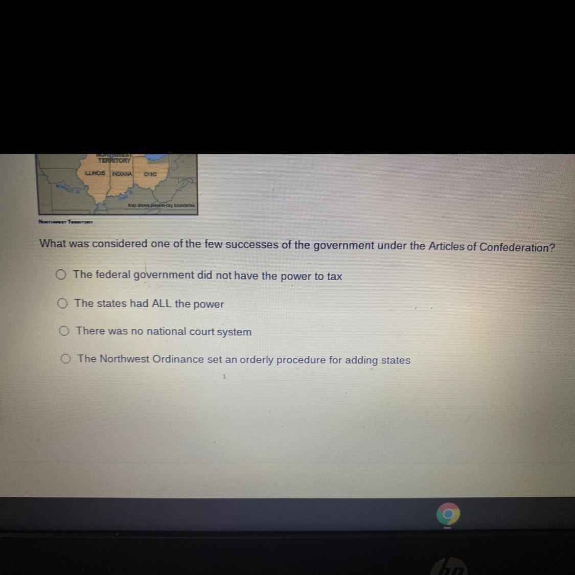 ASAP What was considered one of the few successes of the government under the Articles of Confederation?A.The