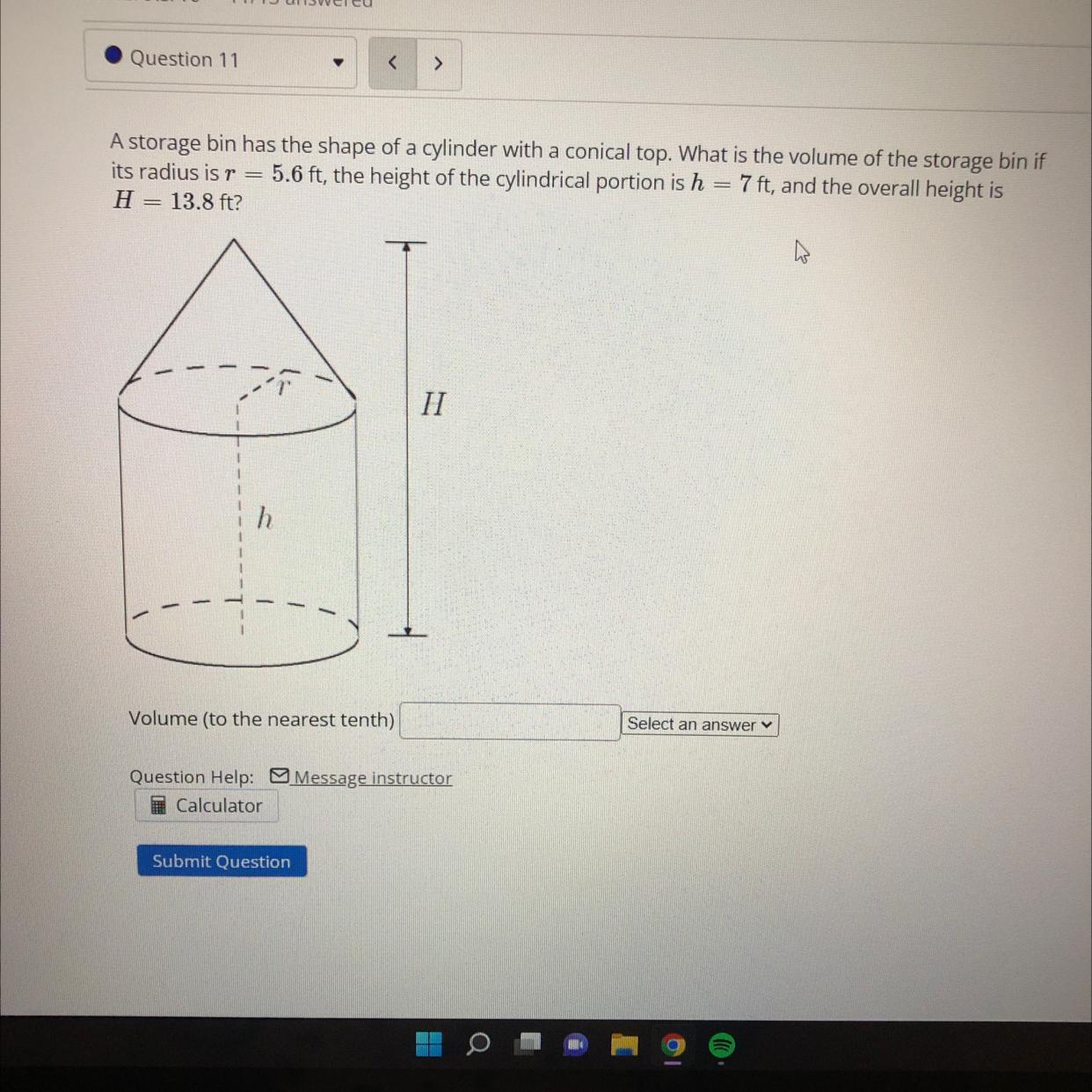 Geometry Round volume to nearest tenth 
