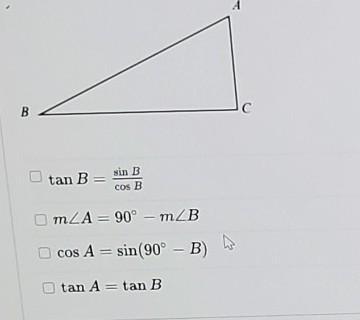Decide Which Of The Following Statements Are True Based On The Given Triangle Below. Assume The Figure