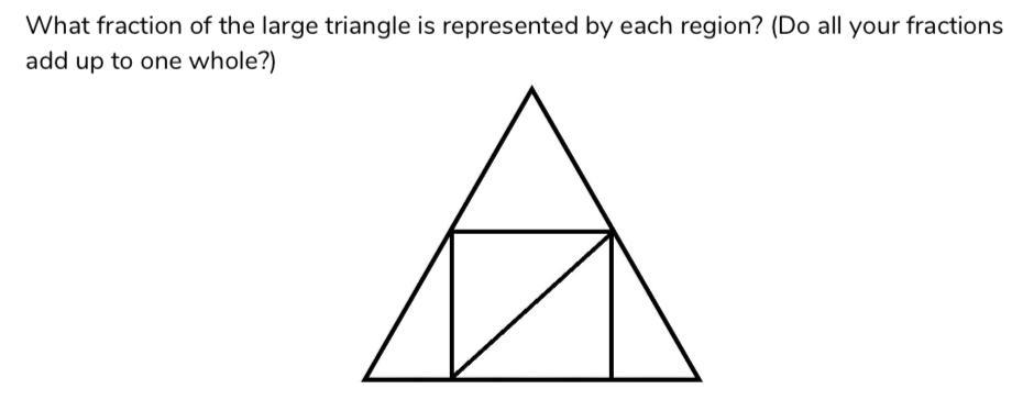 What Fraction Of The Large Triangle Is Represented By Each Region? (do All Your Fractions Add Up To One