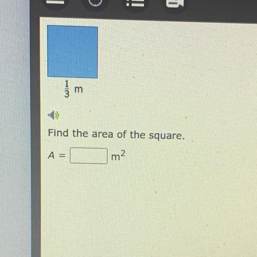 Find the area of the square.A =m42
