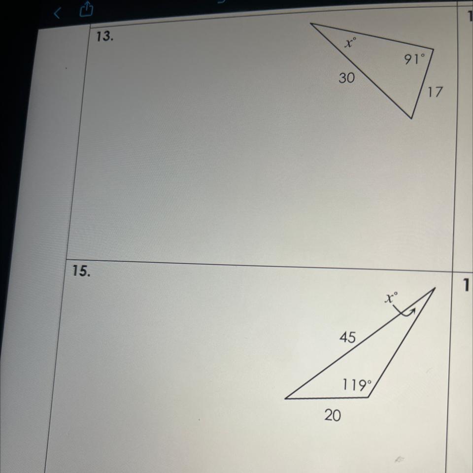 Directions: Use the Law of Sines to find each missing side or angle. Round to the nearest tenth.