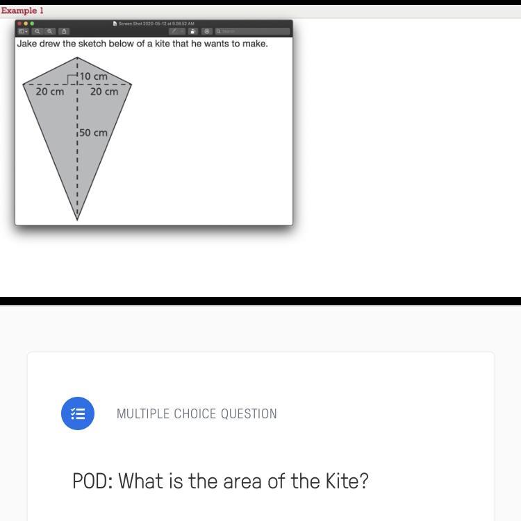 Whats The Area Of The Kite? 20 Points! &lt;33