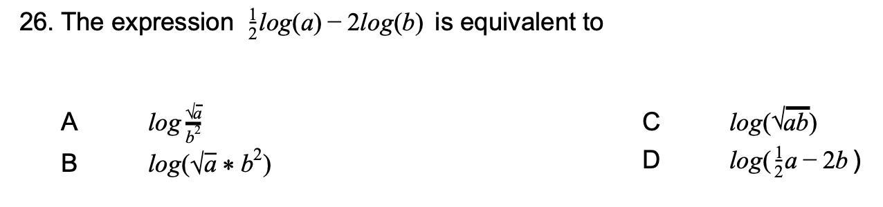 The expression (picture below) is equivalent to...PLEASE HELP! I REALLY NEED IT!