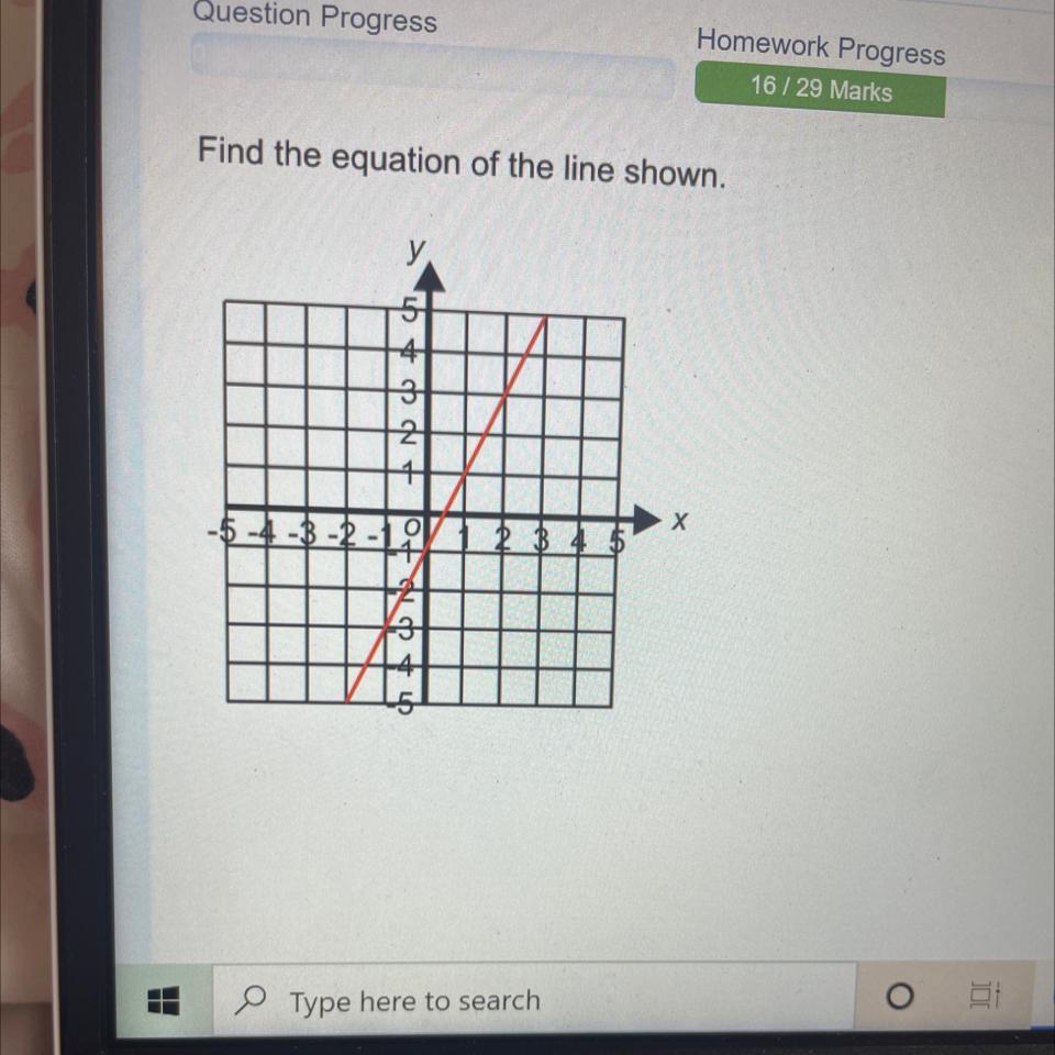 Find the equation of a line shown. 