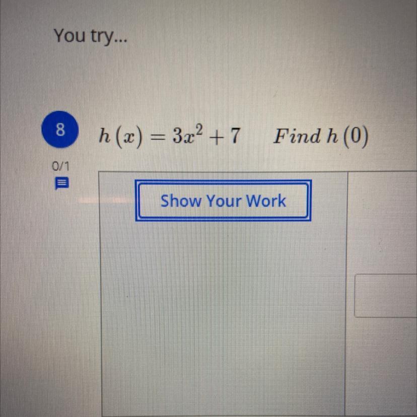 h(x)=3x^2+7h(0)help!