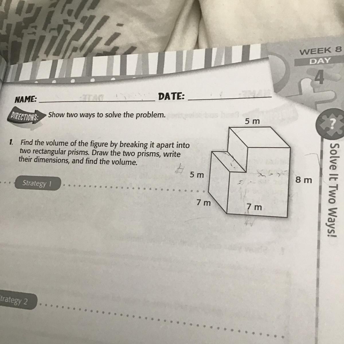 Explain how to get the volume of this figure