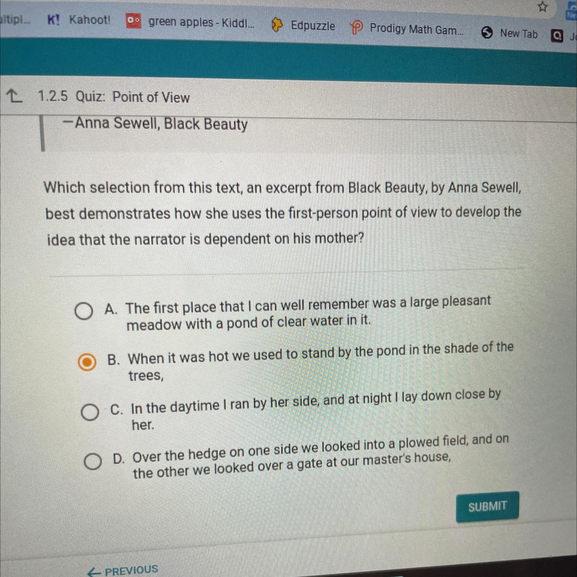 The first place that I can well remember was a large pleasant meadowwith a pond of clear water in it.