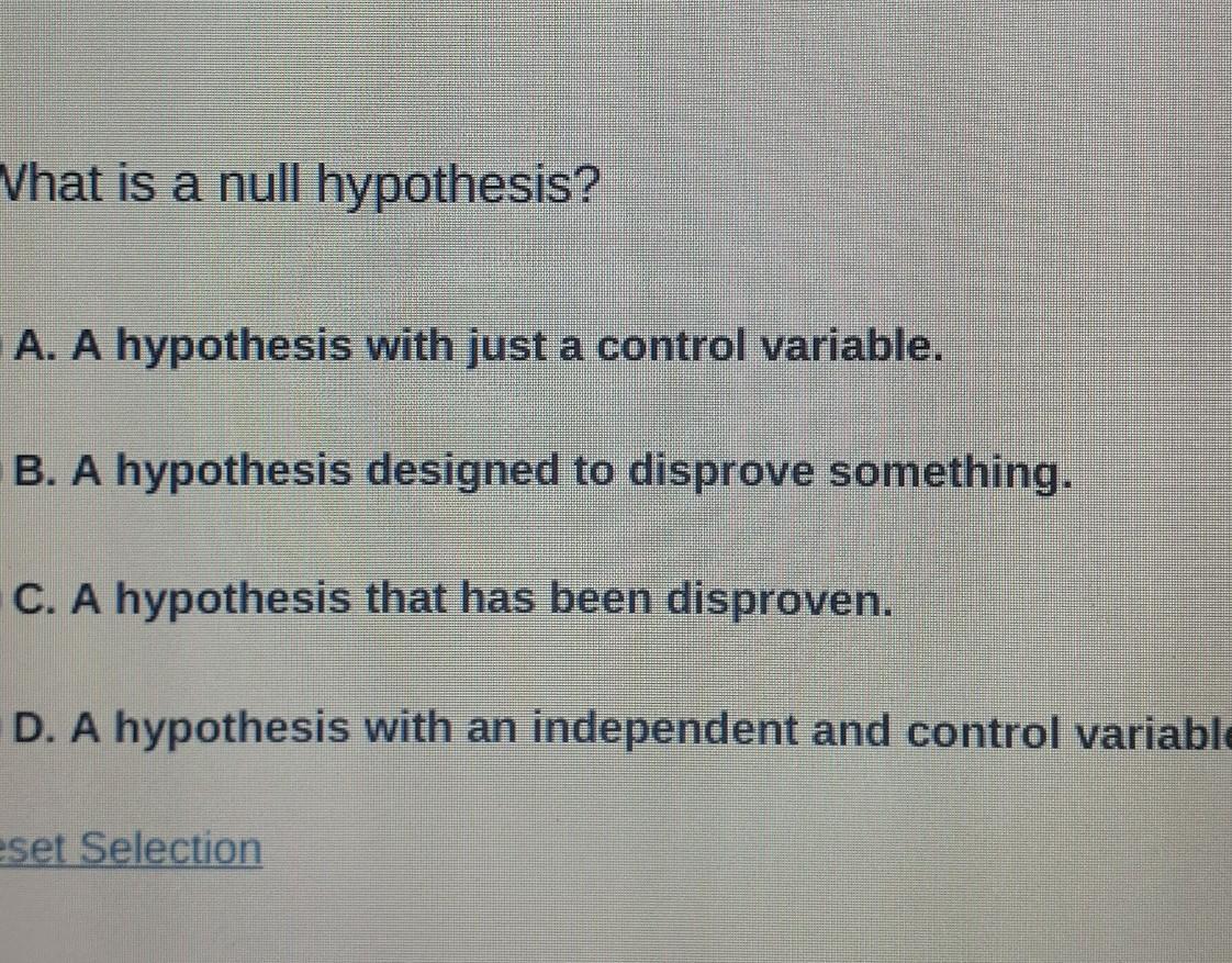 What Is A Null Hypothesis?