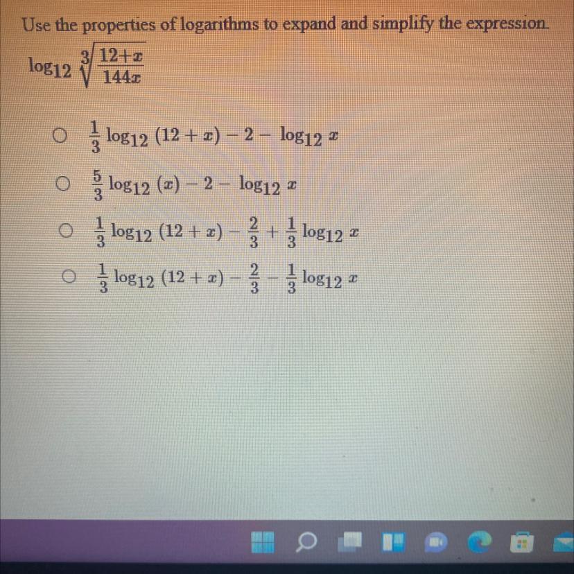 Use the properties of logarithms to expand and simplify the expression ? 