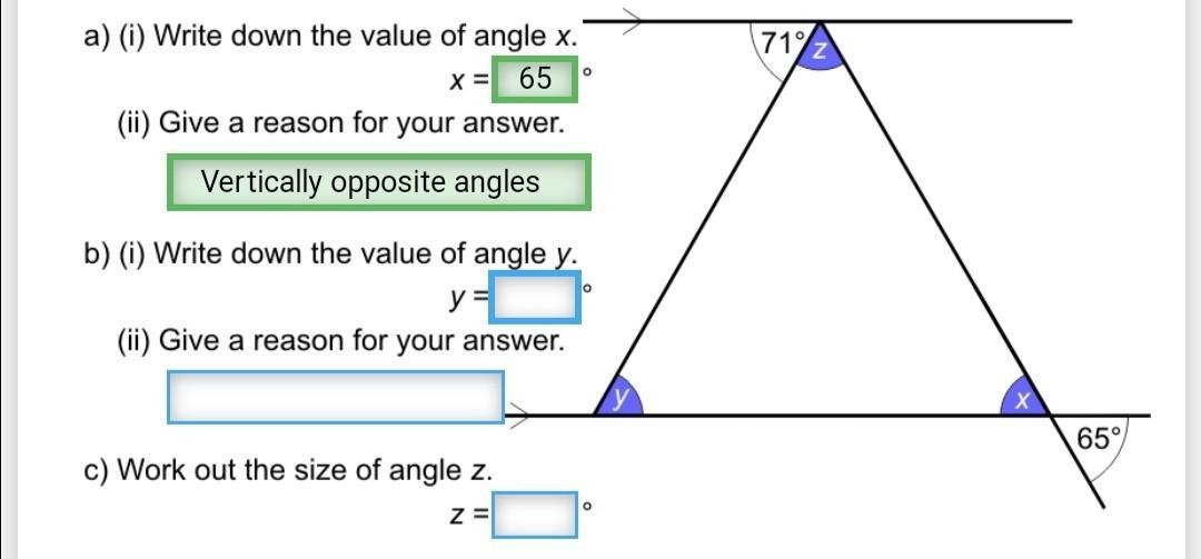 What is angle y and z