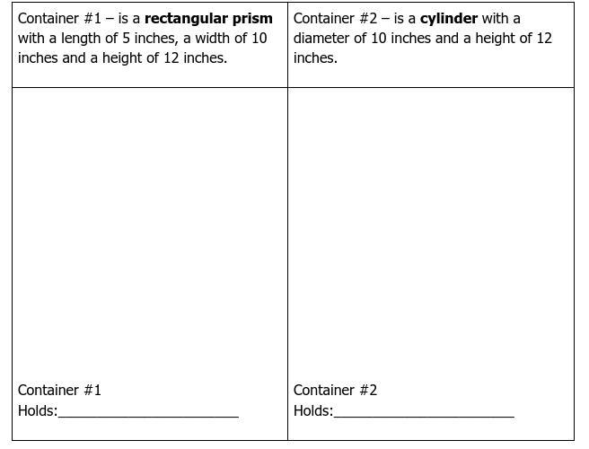 I have two questions. At least answer one and someone else can do the other.Container #1 is a rectangular